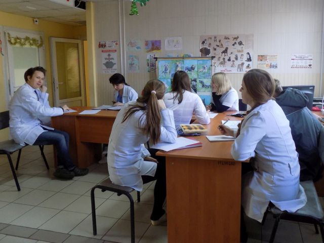 Студенты Харьковской зооветеринарной академии проходят практику в ветеринарной клинике Центра обращения с животными