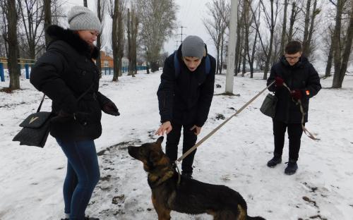 Ребята из Национального корпуса на выгуле в нашем приюте Харьков