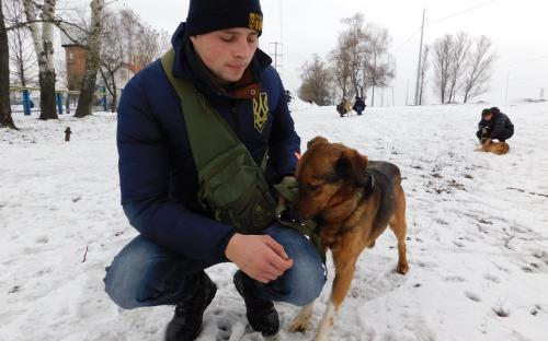 Ребята из Национального корпуса на выгуле в нашем приюте Харьков